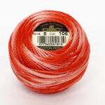 DMC Cotton Pearl - Balls - #8, 0106 - Variegated Coral