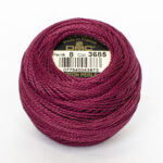 DMC Cotton Pearl - Balls - #5, 3685 - Dark Mauve