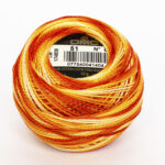 DMC Cotton Pearl - Balls - #8, 0051 - Variegated Burnt Orange