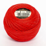 DMC Cotton Pearl - Balls - #8, 0606 - Red Orange