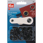 Eyelets - Prym - 11mm, Black Oxidised