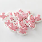 BG163338-26L Novelty Rocking Horse - White/Sweet Pink