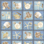Seaside Serenity - Sea Life Squares - Medium Blue