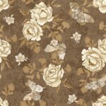 Modern Lace - Flower with Butterfly - Cocoa
