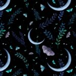Jardin De Lune Glow - Moon w Butterflies - Black