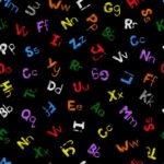 Colour My World - Tossed Letters - Black/Multi