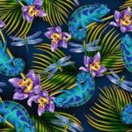 Stay Magical - Chameleons & Dragonflies - Royal