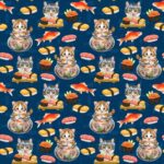 Instagram Famous - Sushi Cats - Navy