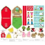 Huggable & Loveable Panels - On the Farm Carrying Case & Book 36" - Multi