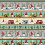 Camping Gnomes - Border Stripe - Multi