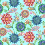 Caravan - Floral Medallion Vines - Light Blue