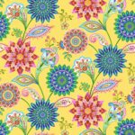 Caravan - Floral Medallion Vines - Yellow