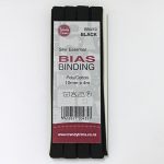 Bias Binding – Poly/Cotton Hangsell 10mm - 004 - Black