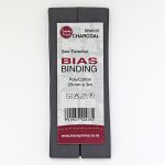 Bias Binding - Poly/Cotton Hangsell 25mm - 095 - Charcoal Grey