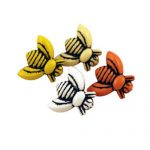 BG105758 Novelty Button Bee - 34L (22mm), White