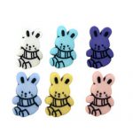 BG105763 Novelty Button Rabbit - 34L (22mm), White