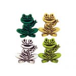 BG105783 Novelty Button Frog - 34L (22mm), White