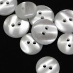 BG131016 Polyester Button 2 hole - 24L (15mm), White