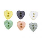 BG131036 Polyester Button Heart 2 hole - 22L (14mm), White