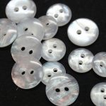 BG131200 Polyester Clear Button 2 hole - 18L (11.5mm), Clear