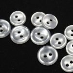 BG131355 Polyester Button 2 hole - 16L (10mm), Clear