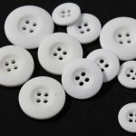 BG131451 Polyester Basic Button 4 hole - 24L (15mm), White