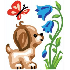 Collection d'Art Puppy & Butterfly Tapestry Canvas
