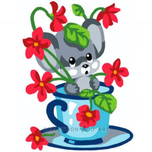 Collection d'Art Teacup Mouse Tapestry Canvas