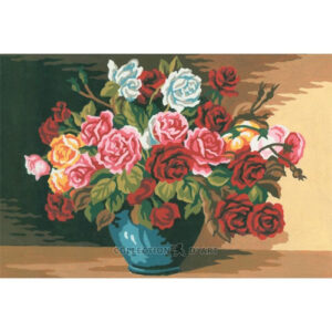 Collection d'Art Vase of Roses Tapestry Canvas