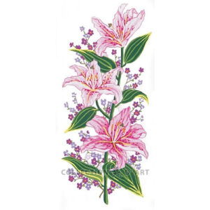 Collection d'Art Pink Lillies Tapestry Canvas