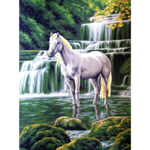 Collection d'Art White Horse Tapestry Canvas