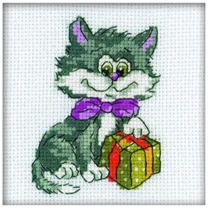 RTO Kitty With Present Cross Stitch Kit