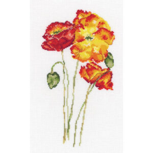 RTO Silk Poppies Cross Stitch Kit