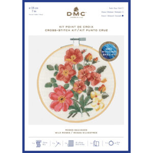 DMC Wild Roses Cross Stitch Kit