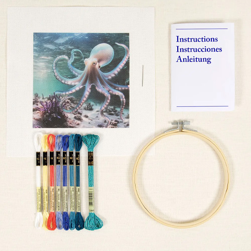 DMC Octopus Cross Stitch Kit - Image 2