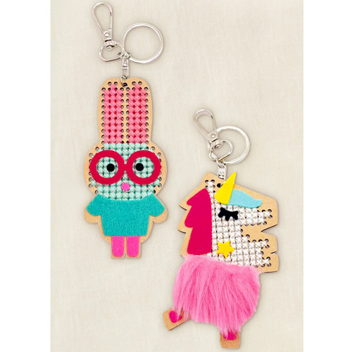 DMC Kids' Flip & Flap Cross Stitch Key Ring Kit - Image 4