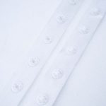 Snap Fastening Tape - 25mm Spacing, 3 White