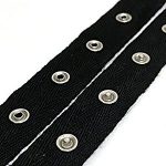 Snap Fastening Tape (Cotton) - 4 Black