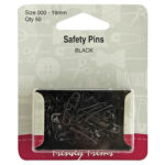 Safety Pins - Black - 000 (19mm)