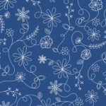 Maywood Studio Kimberbell Basics - Swirl Floral - Blue