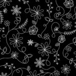 Maywood Studio Kimberbell Basics - Swirl Floral - Black