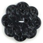 Flower Shape Carved - Acrylic - 38L, Black