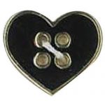 Gold Edge Heart  - Metal - 16L, White