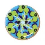 Tribal Floral Print  - Wood - 40L (25.5mm), Turquoise