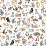 Maywood Studio Whiskers & Paws - Directional - Cats/White