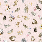 Maywood Studio Whiskers & Paws - Tossed - Cats/Pale Pink