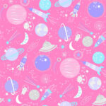 Maywood Studio Playtime Flannel - Space - Pink