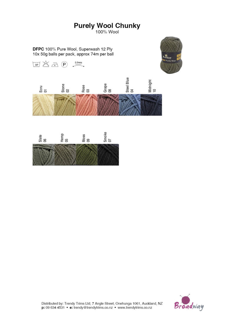 Purely Chunky 12 Ply Broadway Yarns Trendy Trims