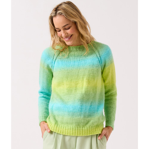 Jewelspun Ombre #10841 - Round the Raglan Sweater