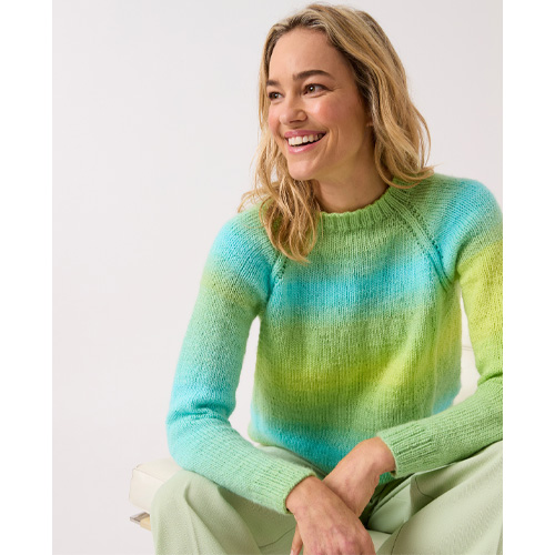 Jewelspun Ombre #10841 - Round the Raglan Sweater - Image 2